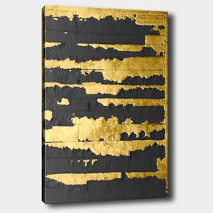 Tableau abstrait noir et or – style contemporain
